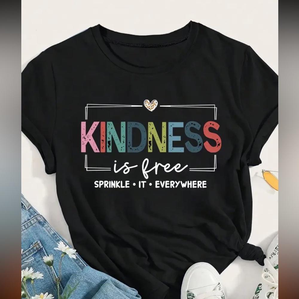 Kindness Is Free Black Graphic Tee